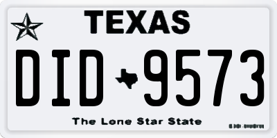 TX license plate DID9573
