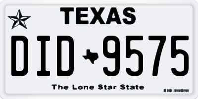 TX license plate DID9575