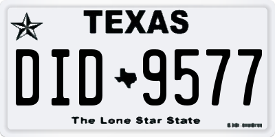 TX license plate DID9577