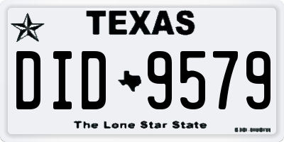 TX license plate DID9579