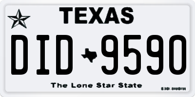 TX license plate DID9590
