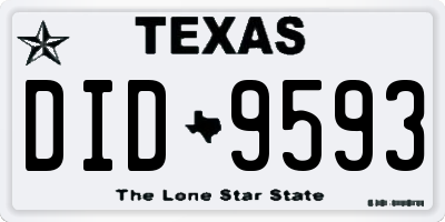 TX license plate DID9593