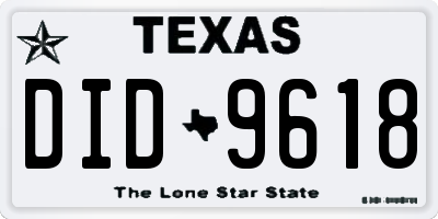 TX license plate DID9618