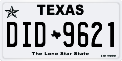 TX license plate DID9621