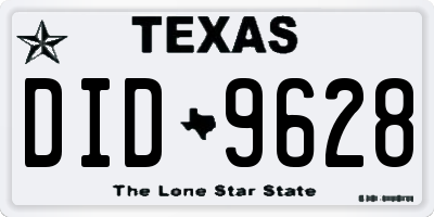 TX license plate DID9628