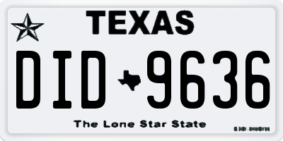 TX license plate DID9636