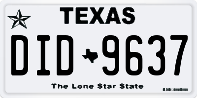 TX license plate DID9637