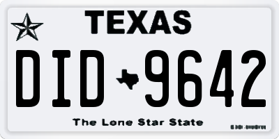 TX license plate DID9642