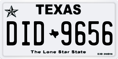 TX license plate DID9656