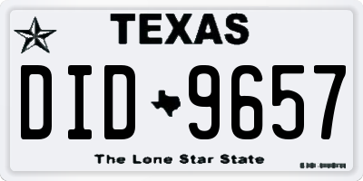 TX license plate DID9657