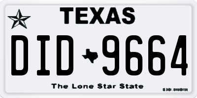 TX license plate DID9664