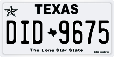 TX license plate DID9675
