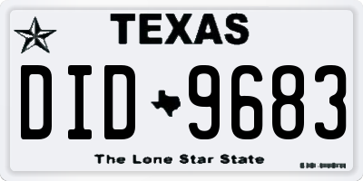 TX license plate DID9683