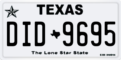 TX license plate DID9695