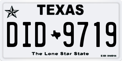 TX license plate DID9719