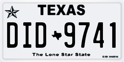 TX license plate DID9741