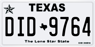 TX license plate DID9764