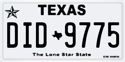 TX license plate DID9775