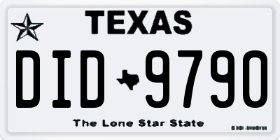 TX license plate DID9790