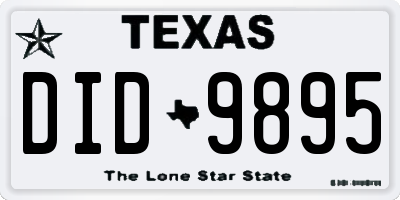 TX license plate DID9895