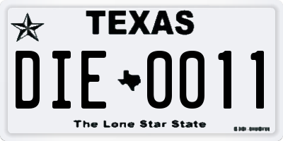 TX license plate DIE0011