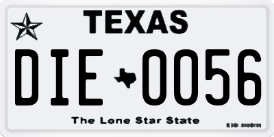 TX license plate DIE0056