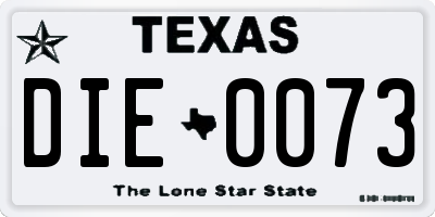 TX license plate DIE0073