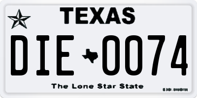 TX license plate DIE0074