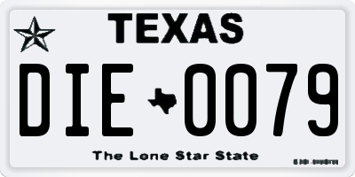 TX license plate DIE0079