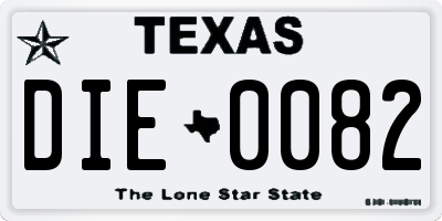 TX license plate DIE0082