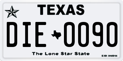 TX license plate DIE0090
