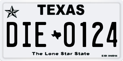 TX license plate DIE0124