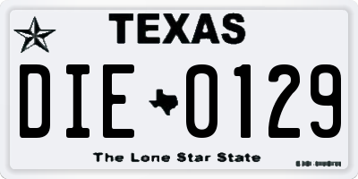 TX license plate DIE0129