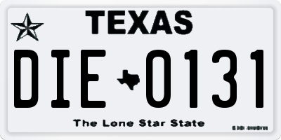 TX license plate DIE0131