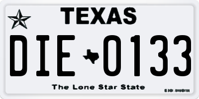 TX license plate DIE0133