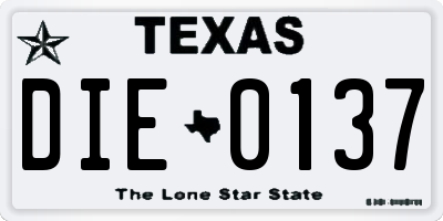 TX license plate DIE0137