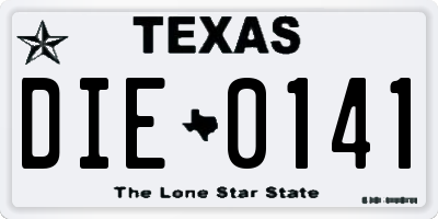 TX license plate DIE0141