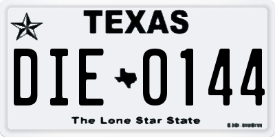 TX license plate DIE0144