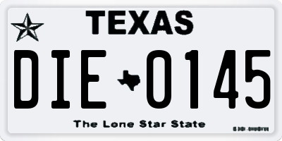 TX license plate DIE0145