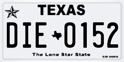 TX license plate DIE0152