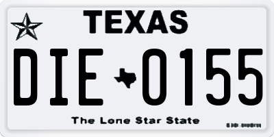 TX license plate DIE0155