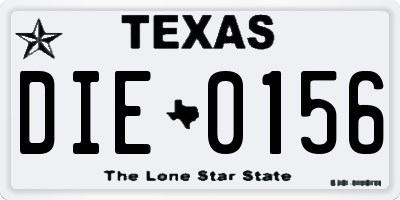TX license plate DIE0156
