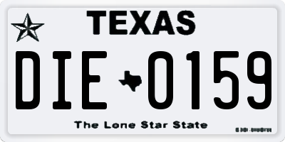 TX license plate DIE0159