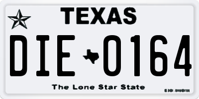 TX license plate DIE0164