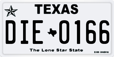 TX license plate DIE0166