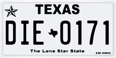TX license plate DIE0171