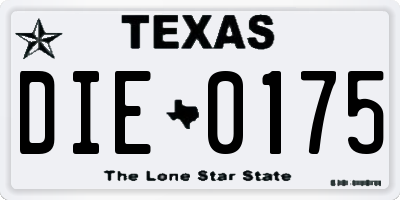 TX license plate DIE0175