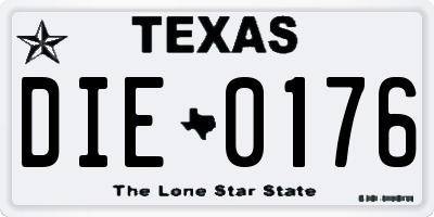 TX license plate DIE0176