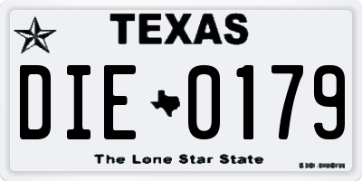 TX license plate DIE0179