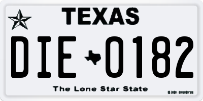 TX license plate DIE0182